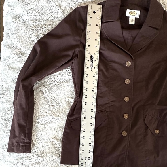 Talbots Brown Cotton Jacket Size 4 - Picture 9 of 10